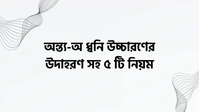 অন্ত্য-অ ধ্বনি উচ্চারণের উদাহরণ সহ ৫ টি নিয়ম