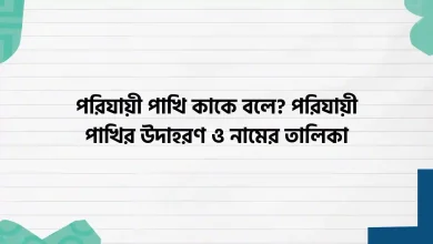 পরিযায়ী পাখি কাকে বলে? পরিযায়ী পাখির উদাহরণ ও নামের তালিকা