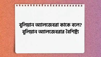 বুলিয়ান অ্যালজেবরা কাকে বলে, বুলিয়ান অ্যালজেবরার বৈশিষ্ট্য