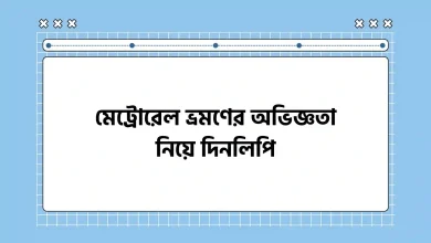 মেট্রোরেল ভ্রমণের অভিজ্ঞতা নিয়ে দিনলিপি