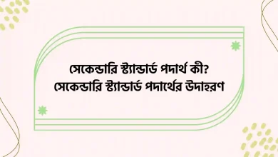 সেকেন্ডারি স্ট্যান্ডার্ড পদার্থ কী, সেকেন্ডারি স্ট্যান্ডার্ড পদার্থের উদাহরণ