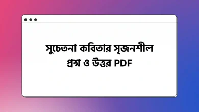 সুচেতনা কবিতার সৃজনশীল প্রশ্ন ও উত্তর ২০২৪